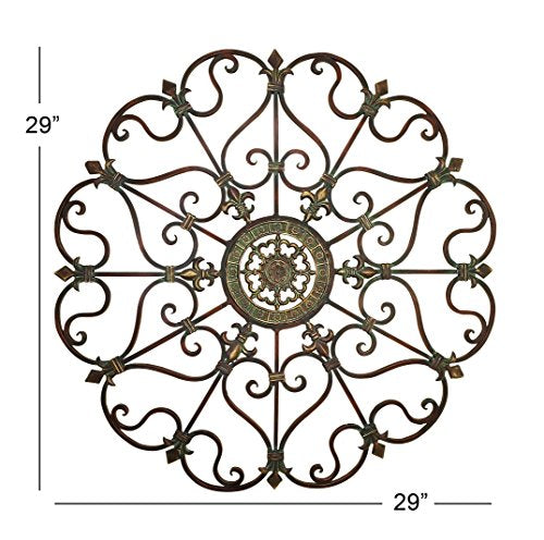 Deco 29" Scroll Metal Wall Decor Size
