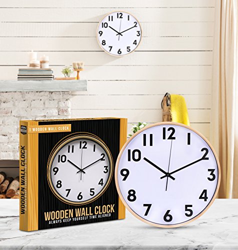 Utopia 12" Universal Non-Ticking Wall Clock Installed