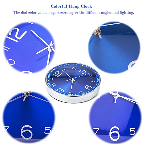 Egundo 12" Silent Metal Wall Clock Features