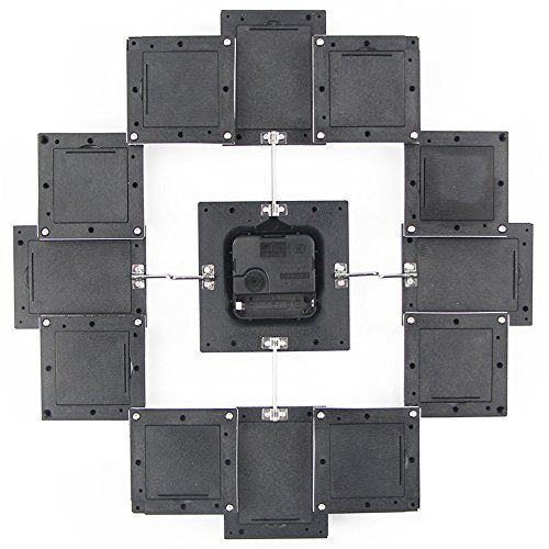 VonHaus 12 Picture Aluminum Decorative Photo Frame Wall Clock Back