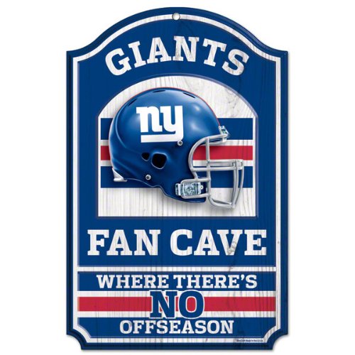 NFL New York Giants Fan Cave Wood Sign, 11" x 17"