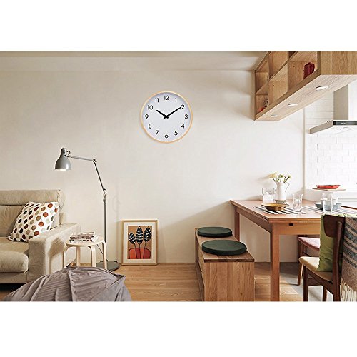 Hippih 12" Silent Wood Wall Clock Installed