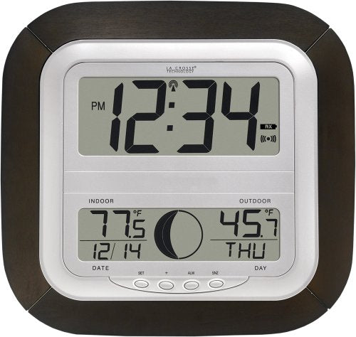 La Crosse Technology Atomic Digital Wall Clock with Moon Phase