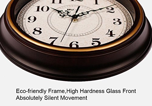 SonYo 12" Silent Vintage Style Wooden Wall Clock Magnify