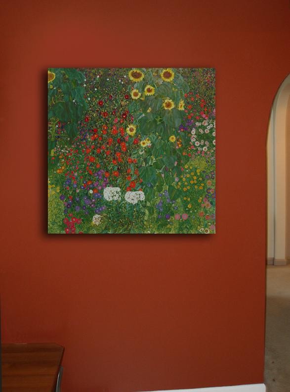 Klimt "Farm Garden with Flowers" (1906) Canvas Installed