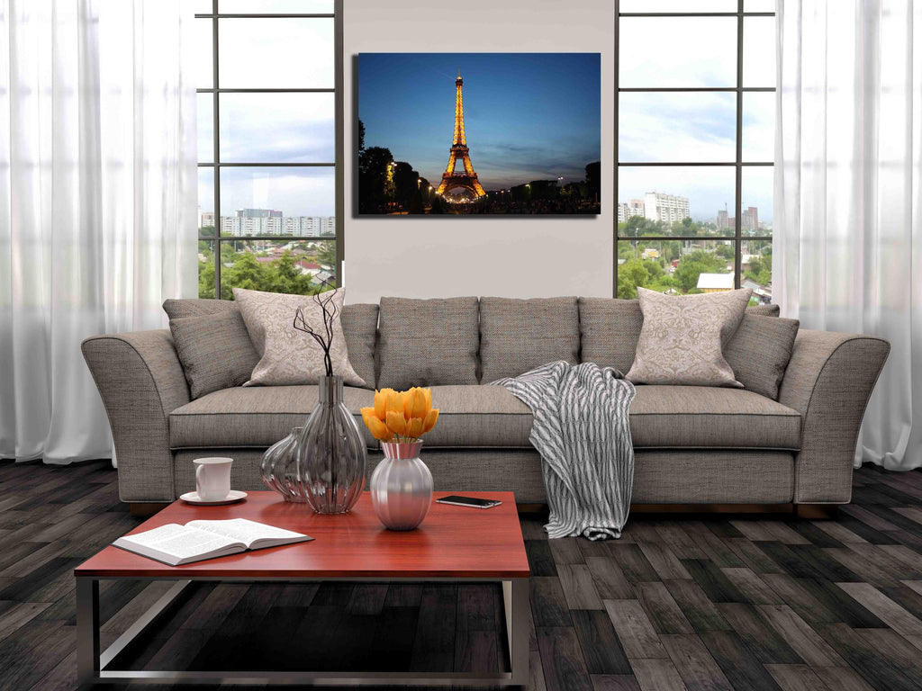 Wilcox "Paris France Eiffel Dusk" Canvas Installed