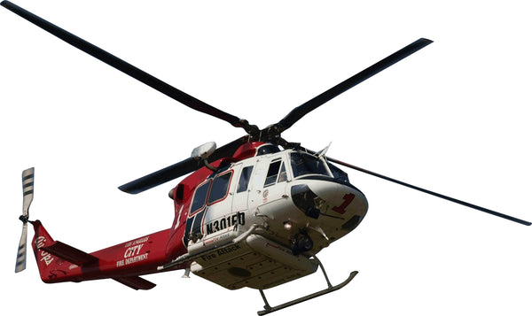 Chibi LAFD Fire Helicopter Wall Decal Cutout