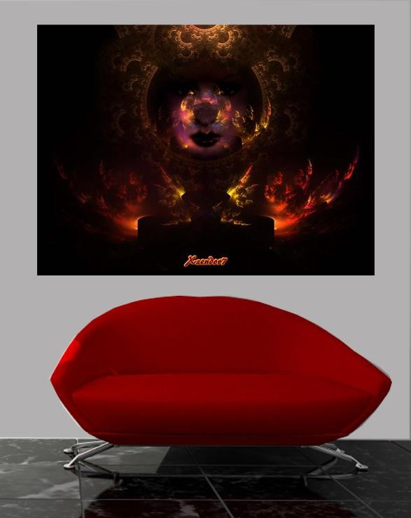 Xzendor7 "Beauty in the Pit of Fire" Glossy Poster