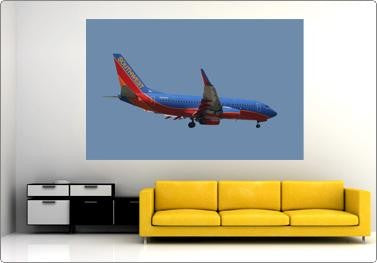 Chibi Southwest 737 Landing Glossy Poster