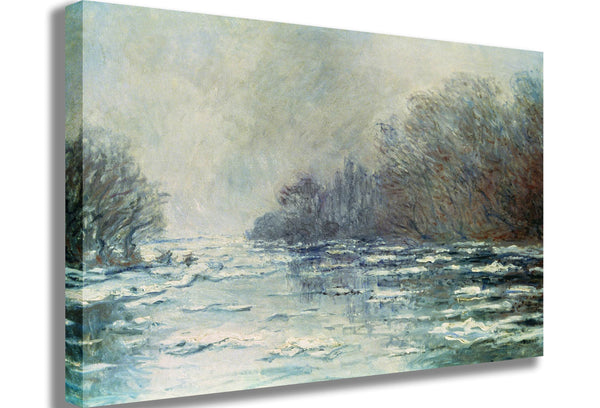 Monet "The Break Up at Vetheuil" (1883) Canvas Printed