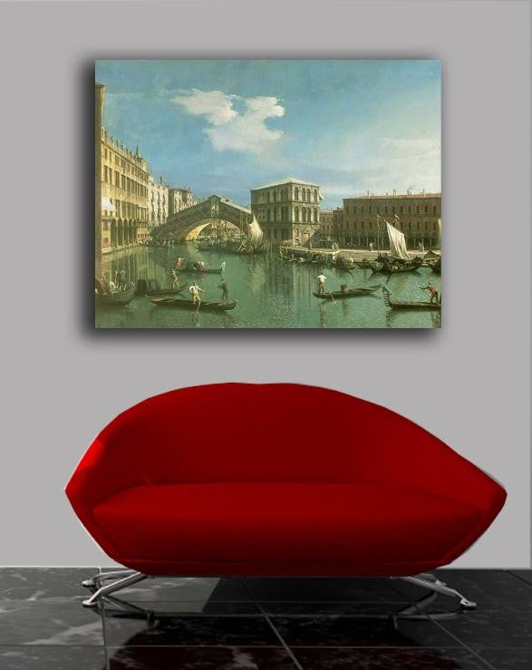 Canaletto "The Rialto Bridge" (18th) Canvas Installed