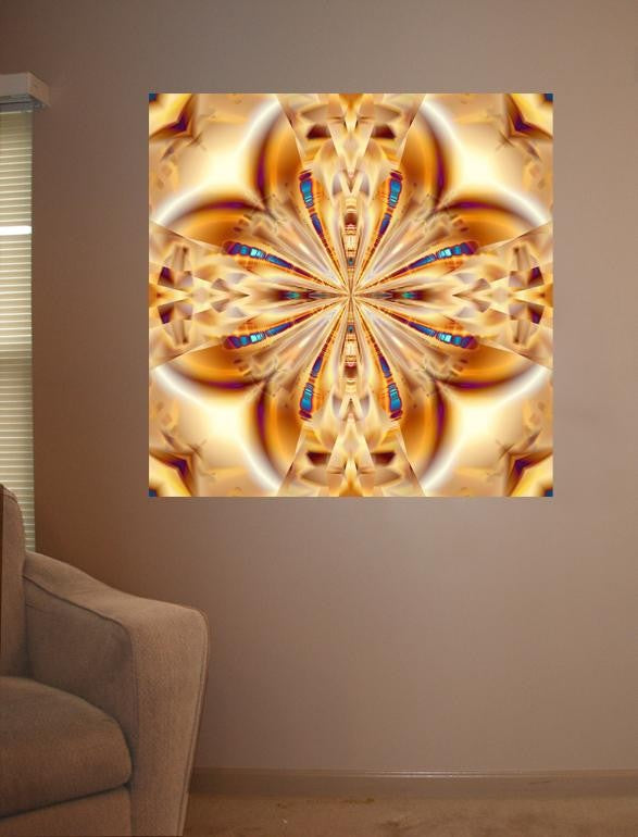 Xzendor7 "Gold Copper Rings Warped Layers" Wall Decal