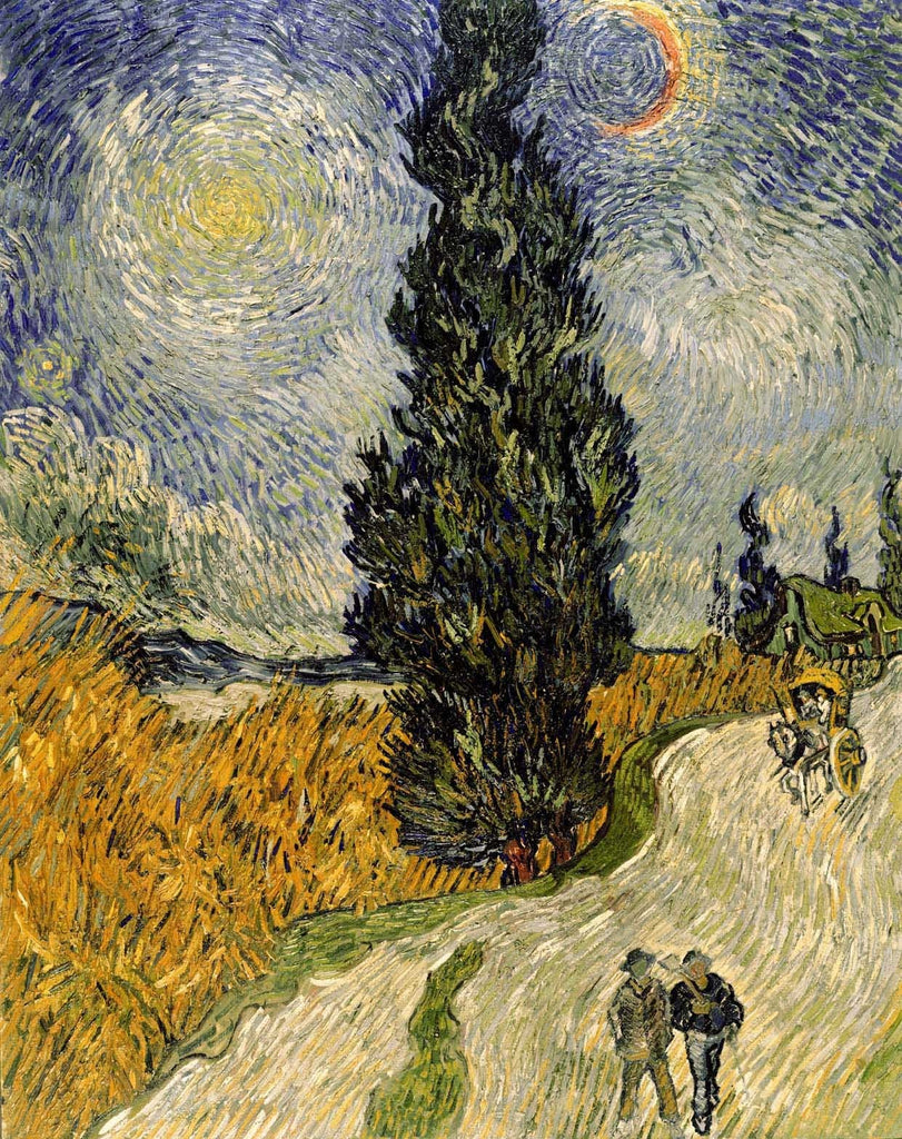 van Gogh "Road with Cypresses" (1890) Wall Decal