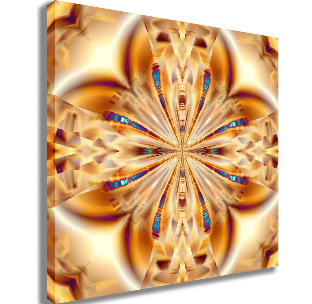 Xzendor7 "Gold Copper Rings Warped Layers" Canvas Printed