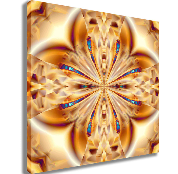 Xzendor7 "Gold Copper Rings Warped Layers" Canvas Printed