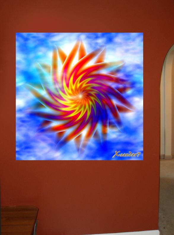 Xzendor7 "Double Sunstar Twirl" Wall Decal