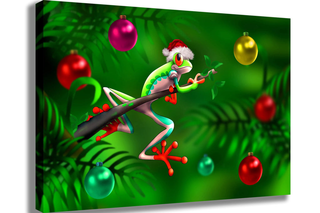 Murals2Go Christmas Frog II Canvas Printed