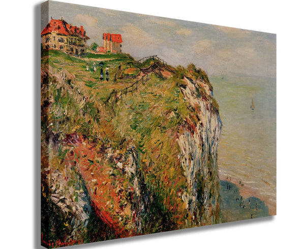 Monet "Cliff at Dieppe" (1882) Canvas Printed