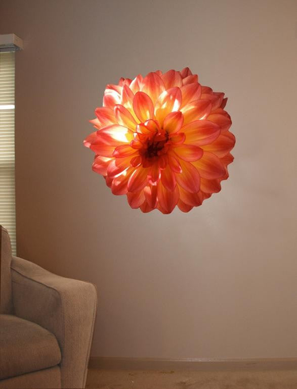 Hollis Orange Dahlia Wall Decal Cutout