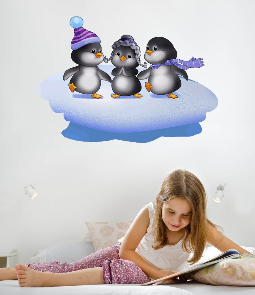 Murals2Go Three Penguins Wall Decal Cutout