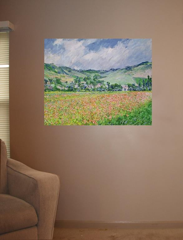 Monet "The Poppy Field Near Giverny" (1885) Canvas Installed