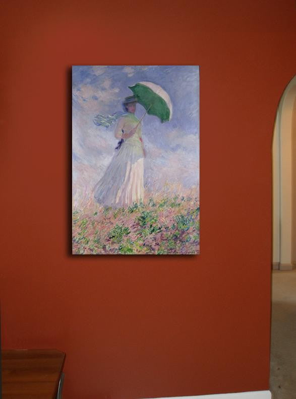Monet "Woman with a Parasol Turned to the Right" (1886) Canvas Installed