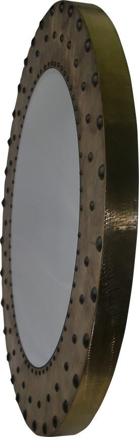 Round Stud Pearlescent Wall Mirror 32"x32" Angle