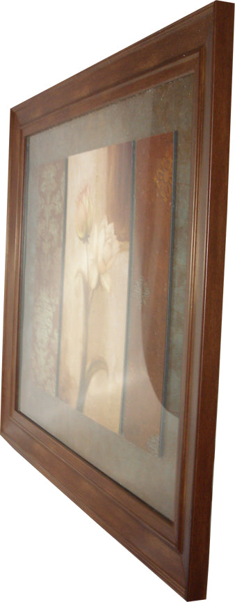 Raised Triple Flower Framed Art 29.5"x35.25" Angle