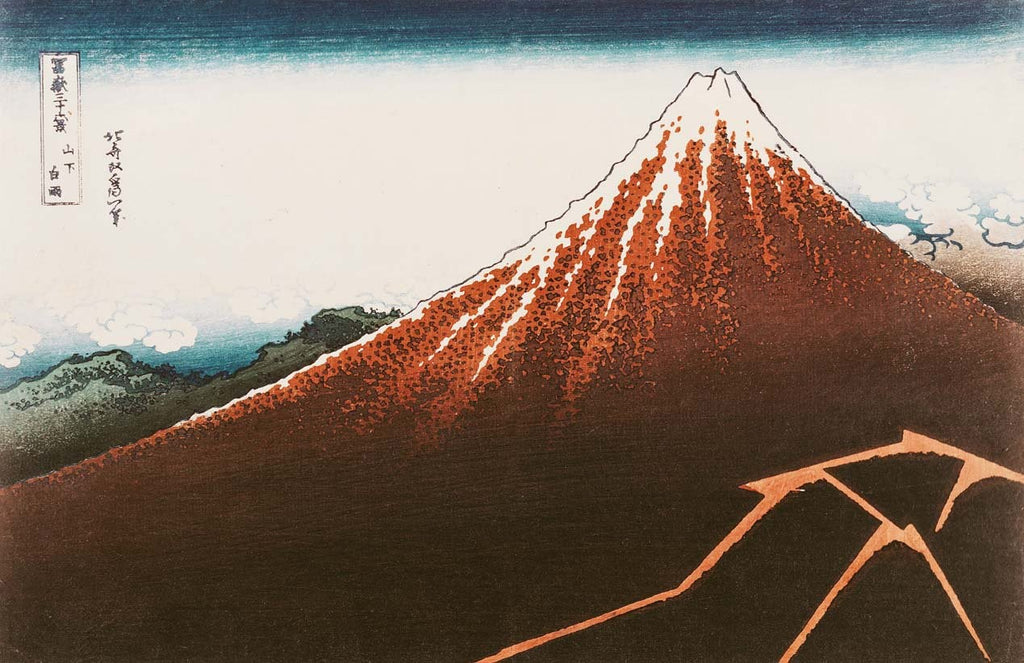 Hokusai "Fuji Above the Lightning" (18th) Glossy Poster