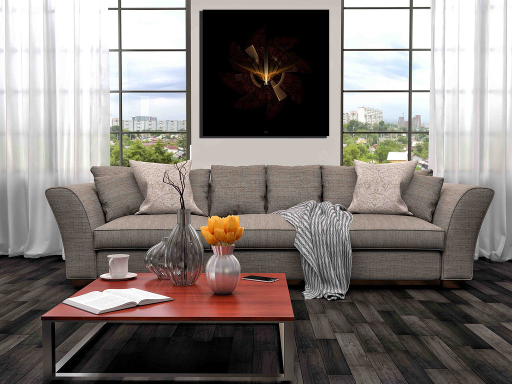 Xzendor Sun Fire Over the Horizon Canvas Installed