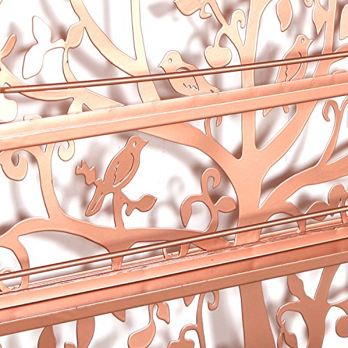 23" Tree Silhouette Bronze Round Metal Wall Mounted 5 Tier Nail Polish Rack (3 Color Variants) Magnify