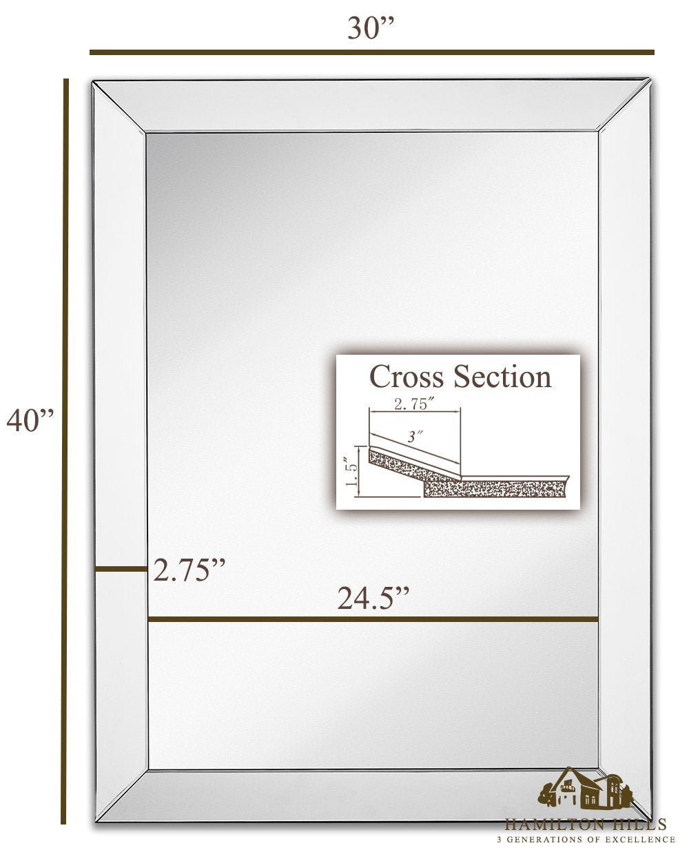 Beveled Glass Frame Mirror