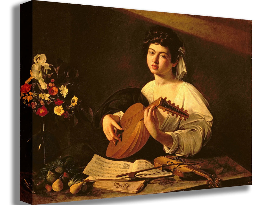 Caravaggio "The Lute Player" (1595) Canvas Printed