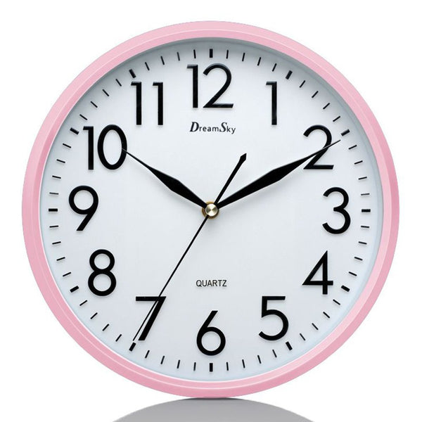 DreamSky 10" Kids Silent Wall Clock Pink