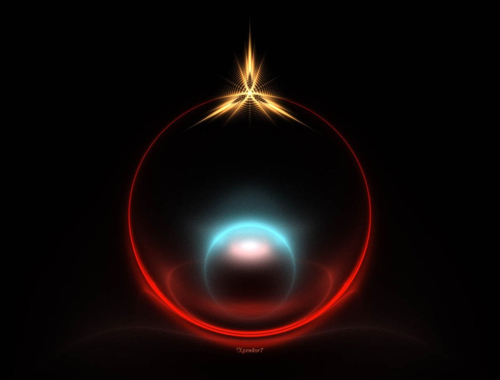 Xzendor7 "Blue Pearl on Satin Red" Wall Decal