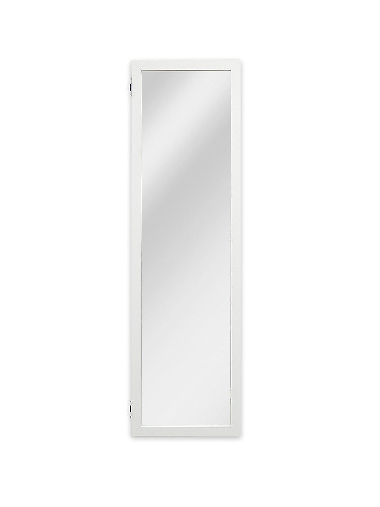 Plaza Astoria Wall/Door-Mount Jewelry Mirror Armoire 18"x53" White