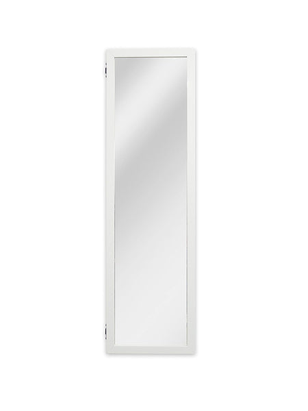 Plaza Astoria Wall/Door-Mount Jewelry Mirror Armoire 18"x53" White
