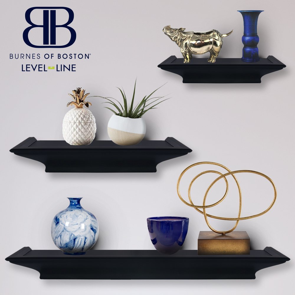 Burnes of Boston Level Line Ledge Set Black Installed