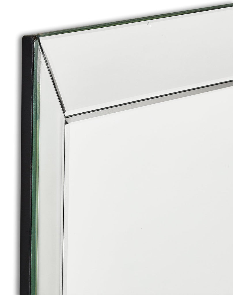 Large Framed Wall Mirror with Angled Beveled Frame (3 sizes) Edging