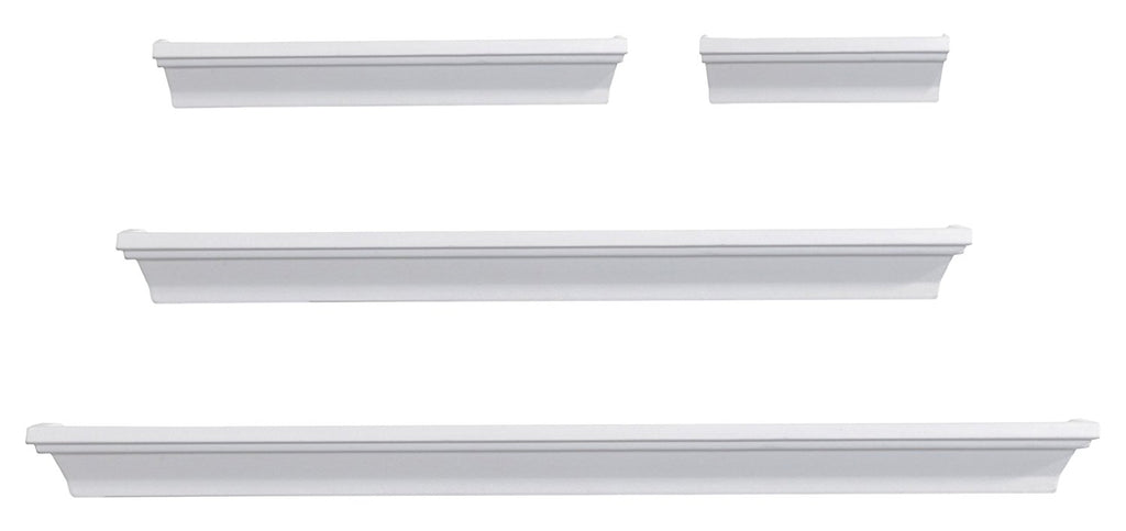 Melannco Wall Shelves (Set of 4) White