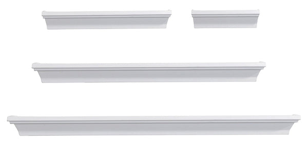Melannco Wall Shelves (Set of 4) White