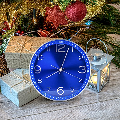 Egundo 12" Silent Metal Wall Clock Installed