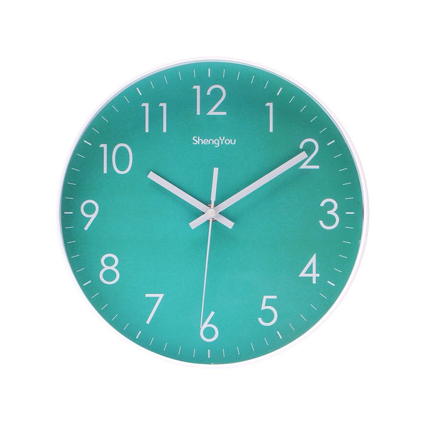 SonYo 10" Silent Quartz Modern Simple Wall Clock Bluegreen