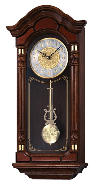 Seiko Pendulum Wall Clock with Hand-Rubbed Finish 30"x28"