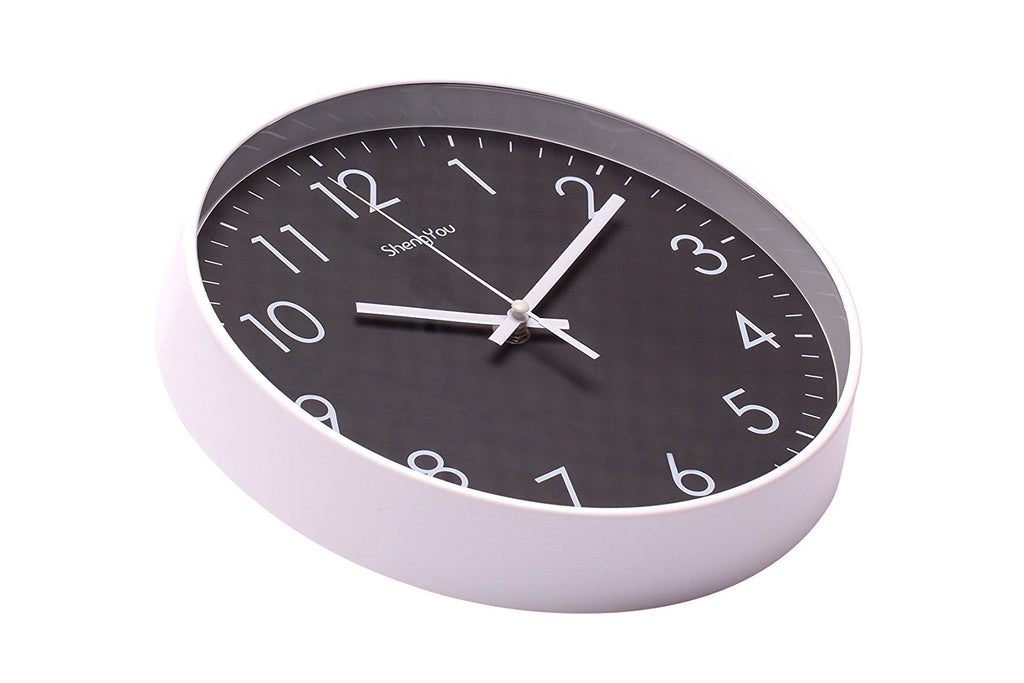 SonYo 10" Silent Quartz Modern Simple Wall Clock (5 colors) Angle