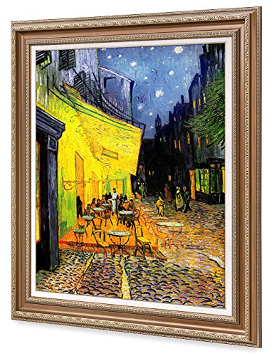 DecorArts - Van Gogh "Cafe Terrace At Night" Framed Giclee Print 35"x29" Angle