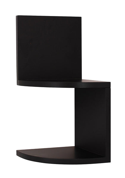 Kiera Grace Priva 2-Tier Corner Shelf 7.75"x 7.75" Black