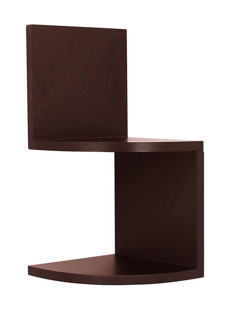 Kiera Grace Priva 2-Tier Corner Shelf 7.75"x 7.75" Espresso