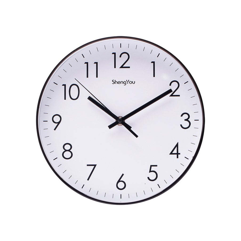 SonYo 10" Silent Quartz Modern Simple Wall Clock White