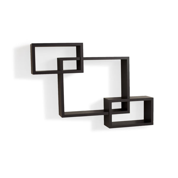 Danya B Intersecting Boxes Color Wall Shelf Black